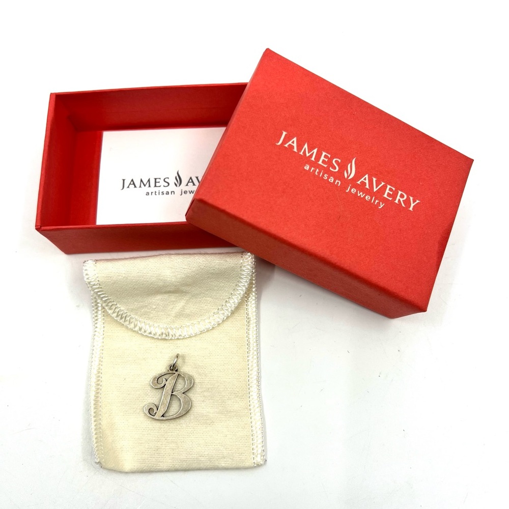 James Avery Large Script Initial Letter B Sterlin… - image 1